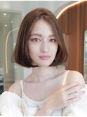 大人かわいい前髪セシルカットココアブラウンフリンジウェーブ