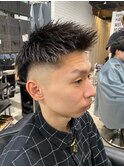 テーパーフェードスペインカールスパイキーショート韓国マッシュ