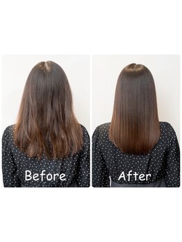 《話題の酸性ストレート"プレミアムストレート"》ダメージを最小限に、指通りなめらかで柔らかい髪質を実現