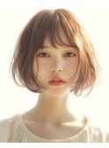 【ウォームベージュ】透明感カラー×ボブ