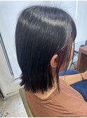 ワンレンボブカット×インナーカラー