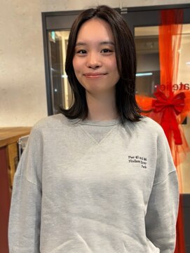 透明感カラー 外ハネボブ 艶髪 髪質改善 顔周りカット 20代