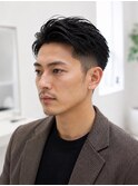 大人ルーズショート七三分けスタイル
