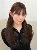 小顔見せ韓国風ロングレイヤー