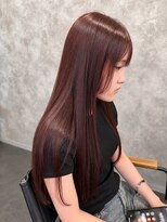 アンレーブ ヘア メイク&nbsp;艶髪ワインレッドロング｜髪質改善カラー/秋カラー