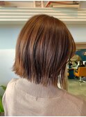 【kate 大宮】アプリコットベージュ×切りっぱなしボブ