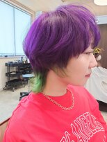 ビスポーク(BESPOKE)&nbsp;推しカラー◎パープル＆グリーンのレーザーウェーブウルフ