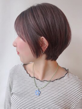 モリオフロムロンドン 原宿本店(morio from London) 【morio原宿】丸みショート 耳かけ ピンクブラウン