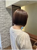 ぱつっとボブ ラベンダーピンクベージュ