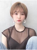 say.イメチェン外ハネボブ美髪ハイライトベージュワイドバング