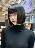 ボブショートミディアムおくれ毛韓国ヘア美髪_ba553241