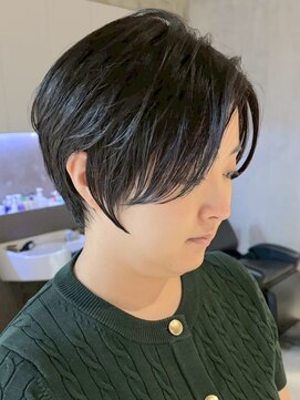 エリマ 横浜西口(elima) 横浜西口白髪染めマッシュショートヘアッシュベージュ40代50代