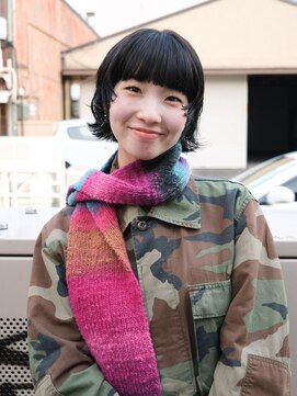 トゥコ(tuco) ミニボブ ウルフ ボブウルフ 黒髪パーマ ボブパーマ