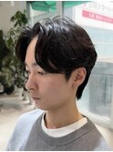 韓国ヘア カルマパーマ×センターパートマッシュ