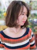 ★大人可愛いフェザーバング小顔Ａラインボブ20代30代40代★8