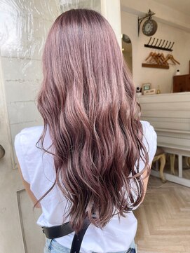 アミュレ(Amule) ロングヘアピンクカラーブリーチ一回ヘアケアトリートメント