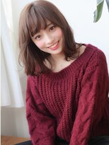 くびレイヤーエモージュ前髪パーマグレーベージュレイヤーロング