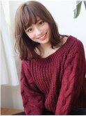 くびレイヤーエモージュ前髪パーマグレーベージュレイヤーロング