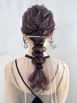 アルバム 銀座(ALBUM GINZA) 編み下ろし_ピンクブラウン切りっぱなしボブ_ba422831