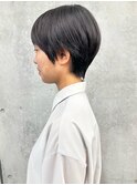 ＊黒髪ショート丸みショート前髪ありマッシュショート30代40代3