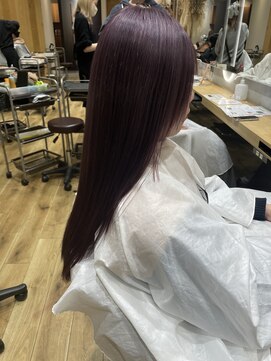 フィゼル あべのルシアス店(Aujua fizelle) 色落ちまで綺麗バイオレットカラー　＊佐藤　空