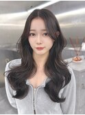 センター分け前髪　レイヤーカット　韓国　【MAEUL luna 桔川】