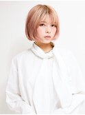 ミディアムヘア/ショコラベージュ/ボブルフ/新宿駅