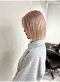 ボブ切りっぱなしボブハイトーンブリーチ 外苑前 表参道