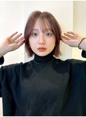 マロンベージュ/ボブ/前髪/レイヤー/小顔/髪質改善/縮毛矯正札幌