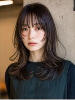 ケシキ 表参道 原宿(kesiki.)&nbsp;ミディアムレイヤー顔周りレイヤーハッシュカット韓国へア