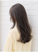 大人可愛い【小顔レイヤーロング】×透け感ダークグレージュ