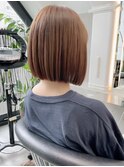 ココアベージュボブルフ×髪質改善[銀座]