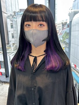 アルバム 池袋(ALBUM) インナーパープル_グレージュカラーボブウルフ_ba420721