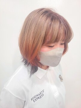 トレチェント 町田店(TRECENTO) オレンジ × フェイクブラック★狐カラー