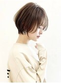 前髪あり耳掛け丸みくびれショートボブ20代30代40代50代(蘭)