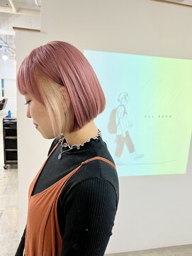 レーベル(LABEL) ホワイトピンクインナーカラー