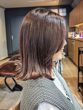 マノハル(MANOHARU) 【マノハル スタイル】外ハネミディアム×ラベンダーベージュ