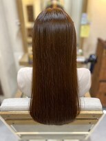 ヘアリゾート粋 ウナム 新宿東口店(enam)&nbsp;透明感イルミナカラー/艶髪ストレート/オレンジブラウン