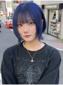 ハイトーン/ネイビーブルー/レイヤーカット/髪質改善
