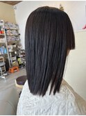 ぱっつんミディアム◎潤い縮毛矯正＋髪質改善