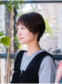 イメチェン大人かわいい短めバングショート【卵型】岡山/問屋町