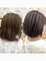 ロミー 本厚木(ROMMY.) ミニボブ◎小顔ヘーゼルグレージュ切りっぱなしボブショートボブ