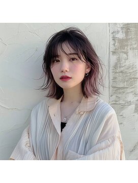 エヌプラスリタ 近鉄八尾(N+lita) 黒髪クラゲヘアーオリーブグレー小顔ココアベージュ