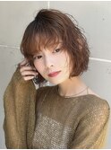 ふわくしゃ無造作ウェーブボブ