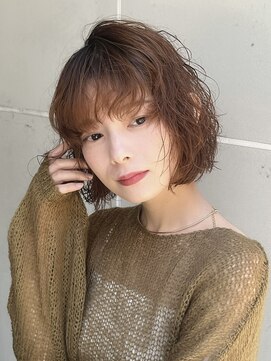 ふわくしゃ無造作ウェーブボブ