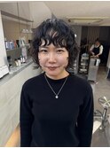 カーリーボブウルフ/脱縮毛矯正デジパ