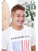 グレージュ×ワイルドアップバングショート<SHOW the Barber>