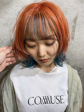 カリーナコークス 原宿 渋谷(Carina COKETH) ウルフカット×オレンジターコイズ