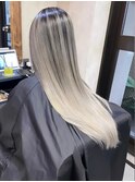 バレイヤージュ、ココアベージュ、ハイライト、グレージュカラー