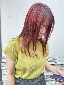 カーム(calm) デザインカラー/レイヤーカット/ウェットヘア/オリーブベージュ